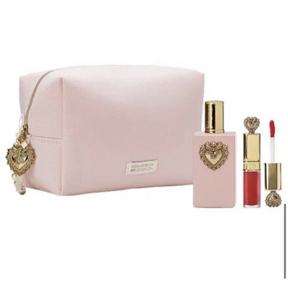 Dolce & Gabbana 3 Piece Makeup Bundle My Devotion Mini Perfume & Lipstick